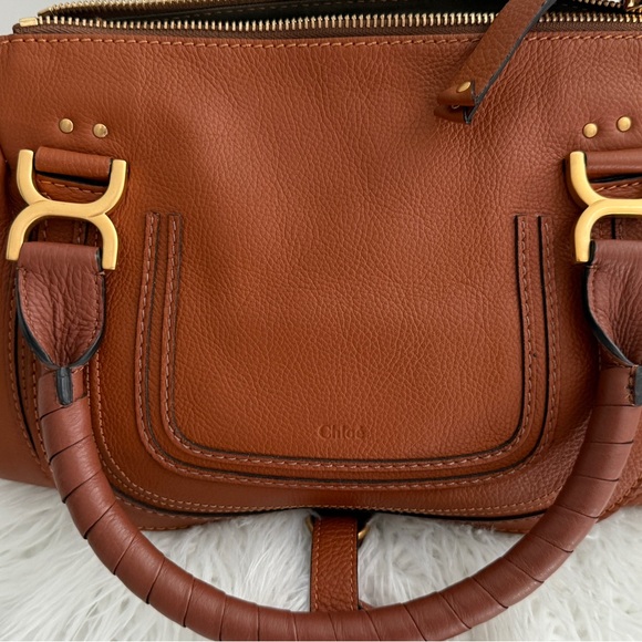 Chloe Tan Leather Satchel with Gold Accents Caramel Medium. Like New - Picture 12 of 14